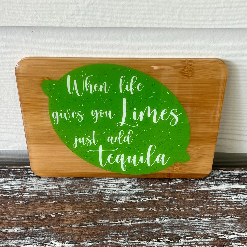 Limes Just Add Tequila Cutting Board Resin Wood Cutting Board Charcuterie Board - Picture 4 of 6